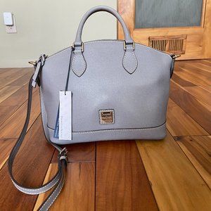 Dooney & Bourke Saffiano leather Darcy Satchel Smoke Grey NWT